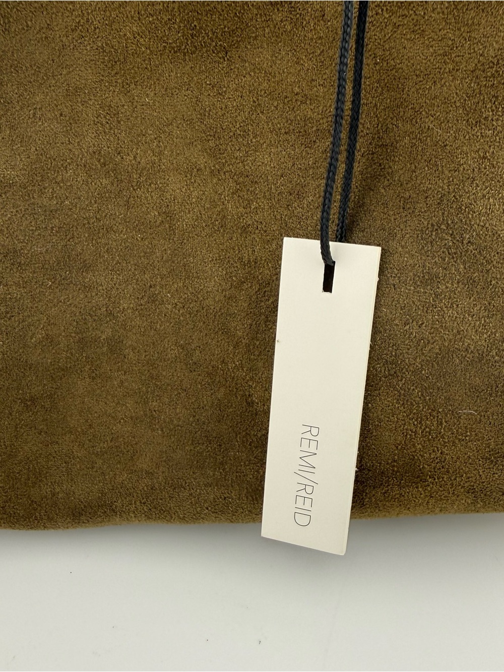 NWT Remi and Reid Green/Tan Faux Suede and Faux Leather Mini Tote and Crossbody - Picture 4 of 16